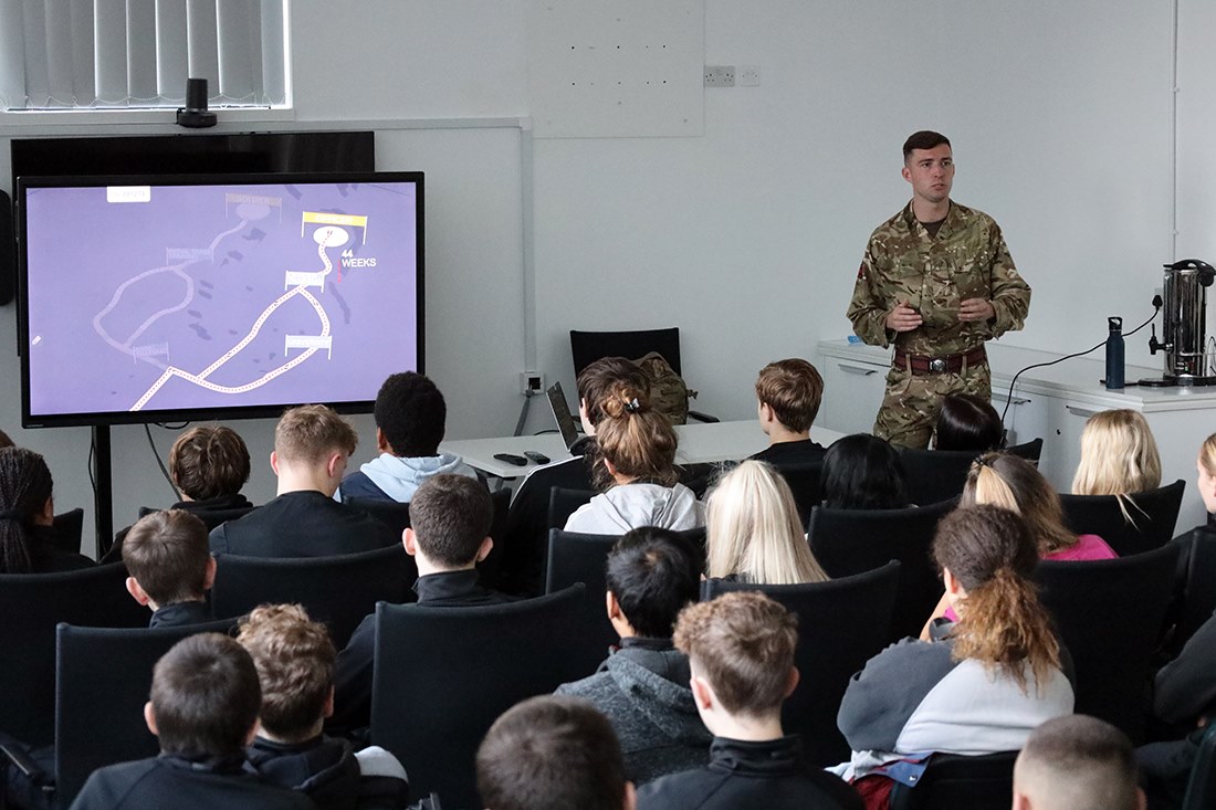 The Army delivered a workshop to students