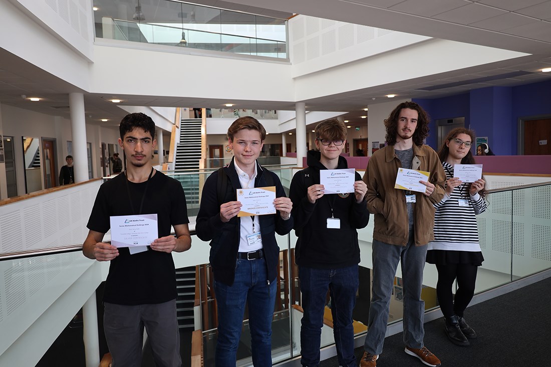 The five students who were awarded certificates