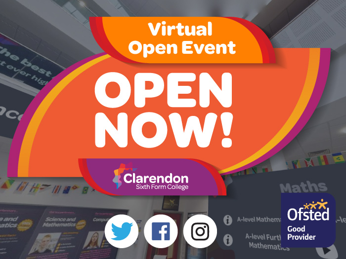 Clarendon Sixth Form College Virtual Open Event 2021